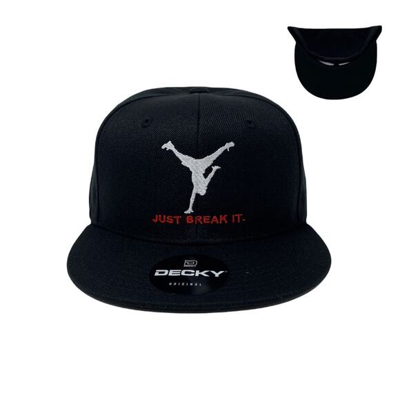 Breakdance Snapback Hat All Black - Picture 1 of 7